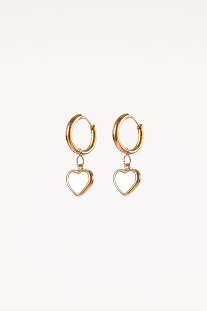 Joree Heart Hoop Earrings - Gold