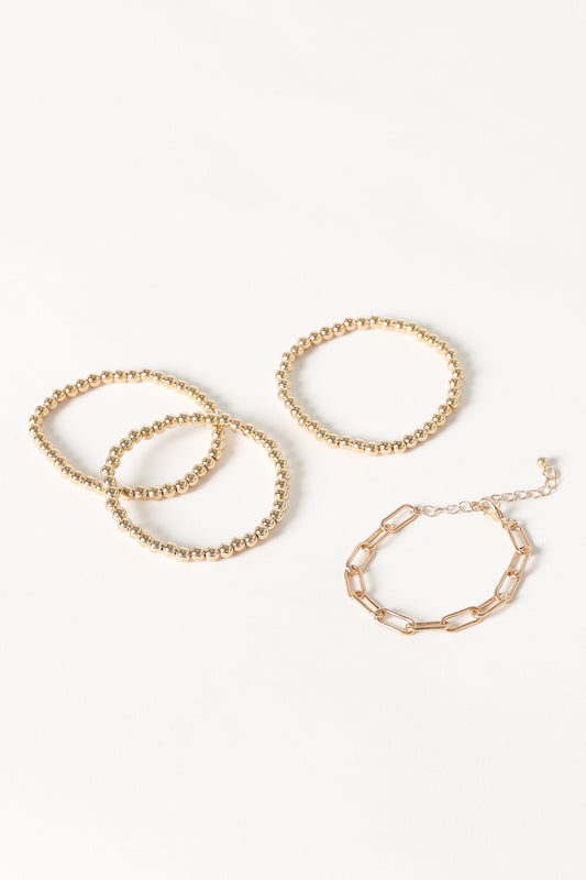 Kaleigh Stacked Bracelets - Gold