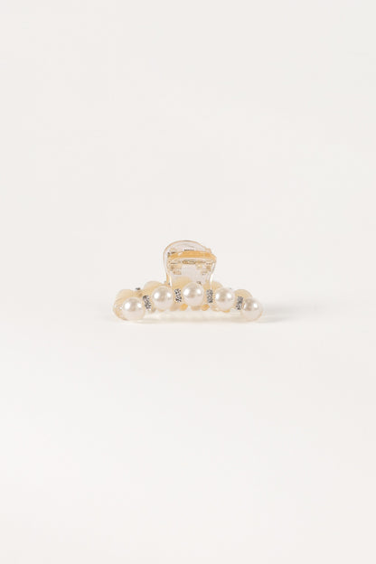 Lile Pearl Hair Clip - White