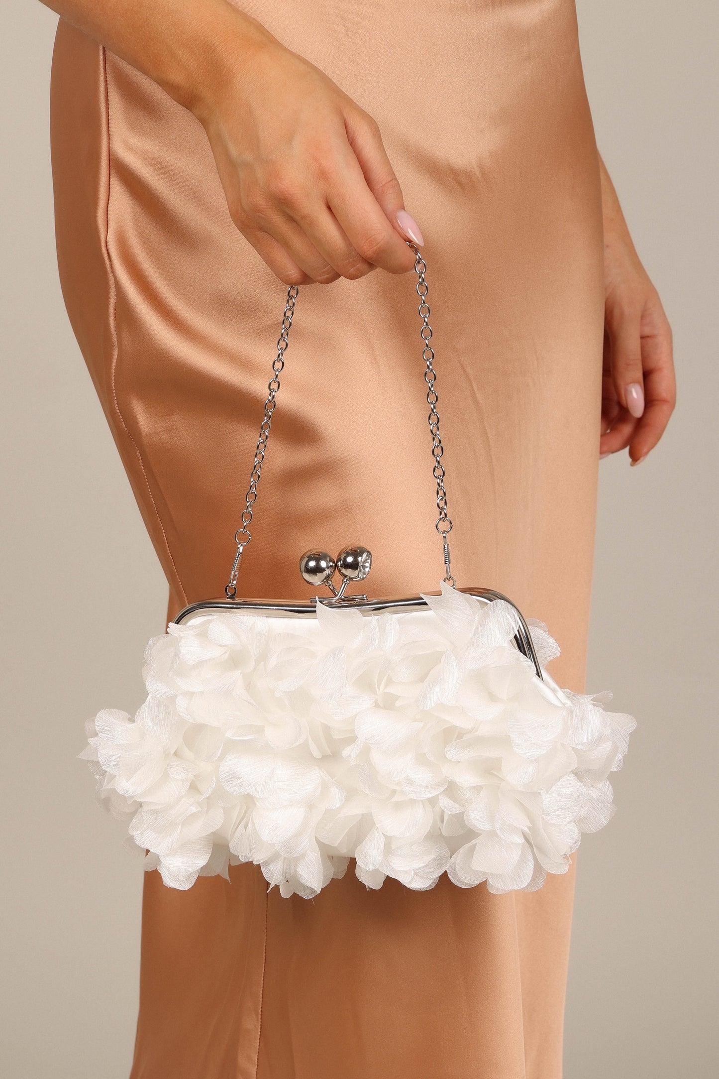 Mon Amour Floral Clutch - White