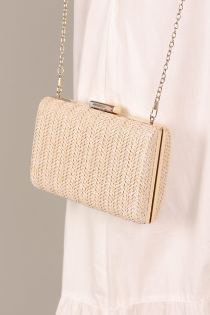Peyton Straw Clutch - Cream