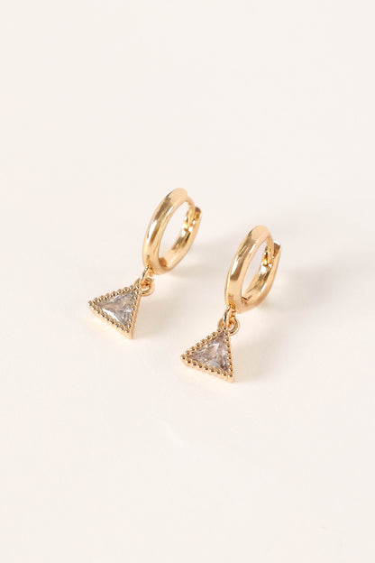 Regina Triangle Drop Earrings - Gold