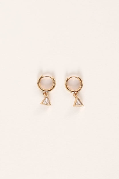 Regina Triangle Drop Earrings - Gold