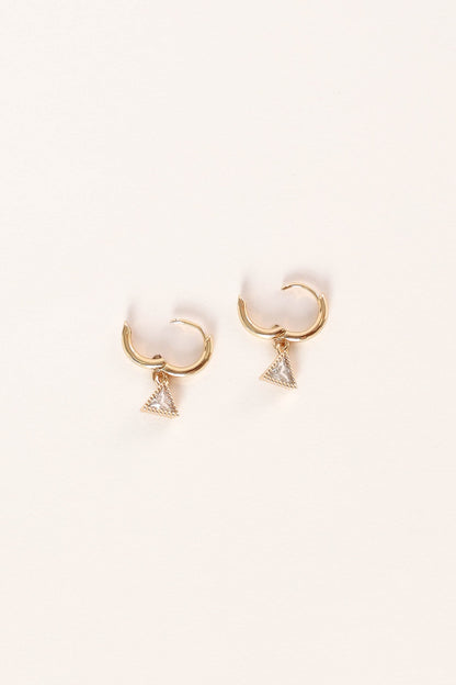 Regina Triangle Drop Earrings - Gold