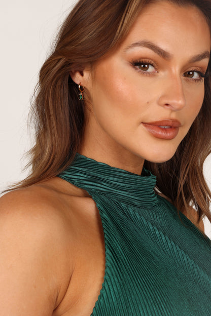 Sadie Drop Earrings - Gold/Emerald