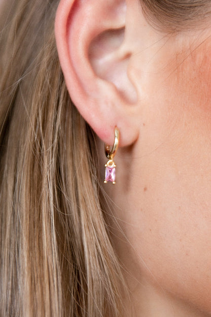 Sadie Drop Earrings - Gold/Pink