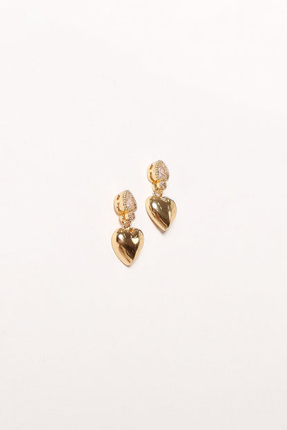 Susan Heart Earrings - Gold