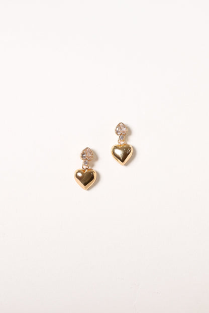 Susan Heart Earrings - Gold