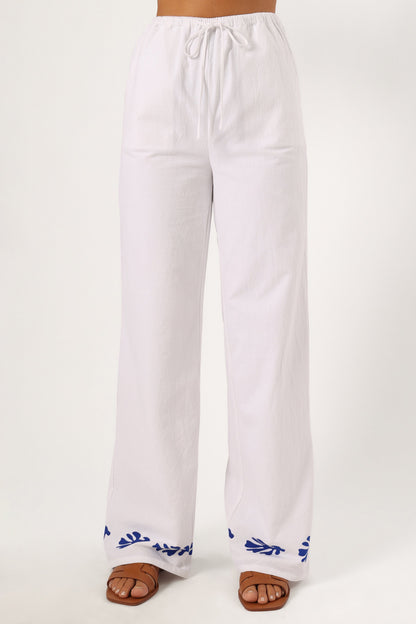 Amalia Pant - White Blue
