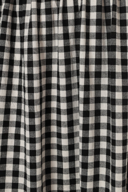 Bambi Tiered Midi Skirt - Black Gingham