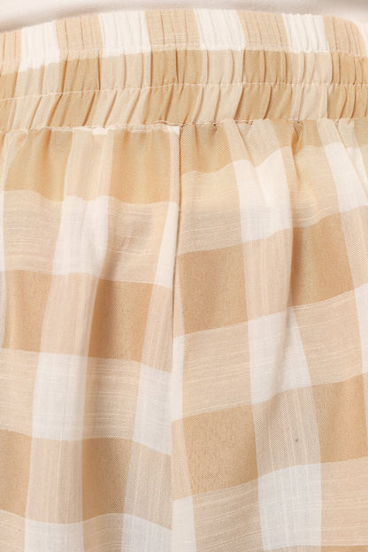 Jemmy Shorts - Beige Check