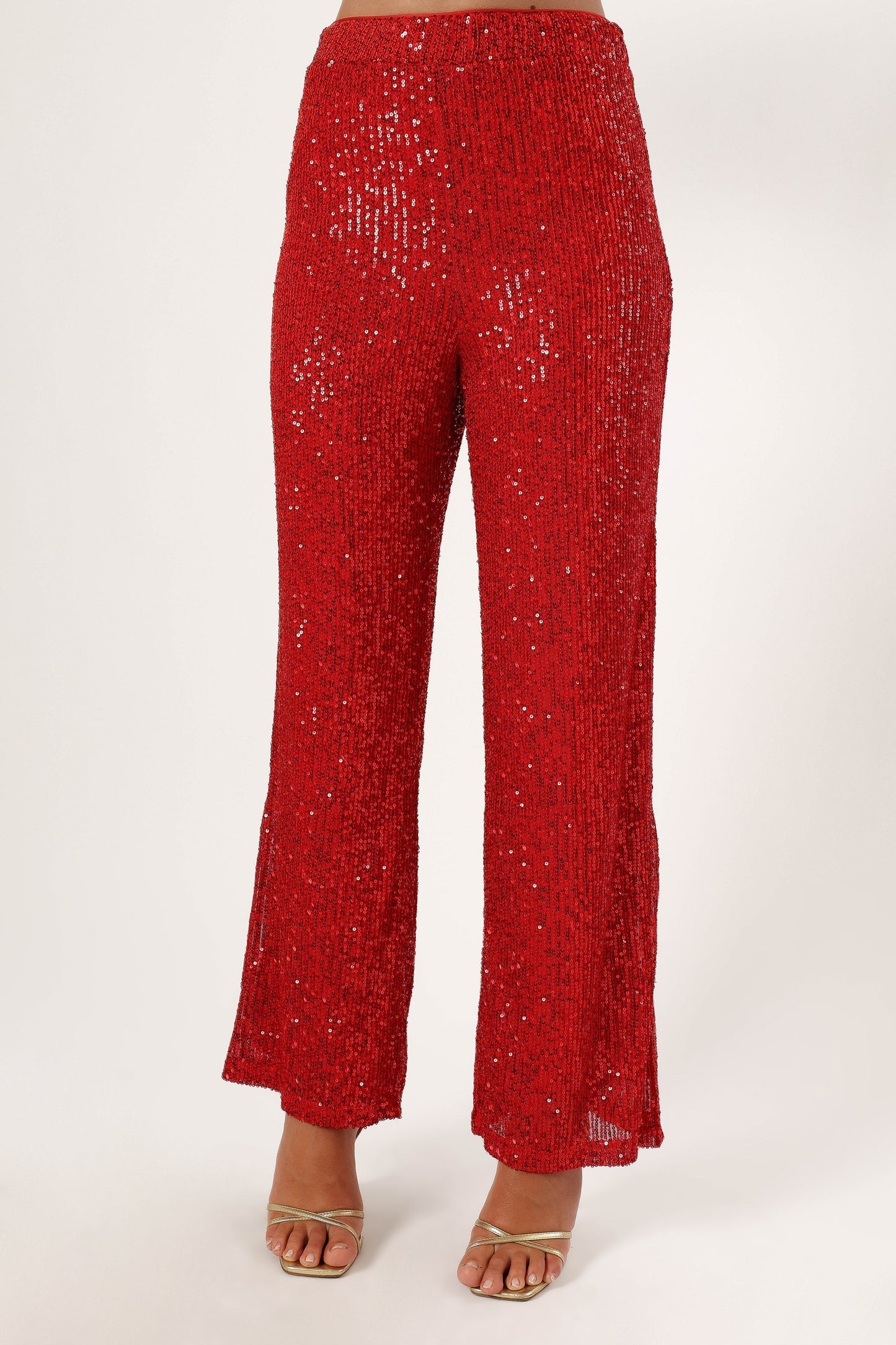 Lilianna Sequin Flare Pant - Red