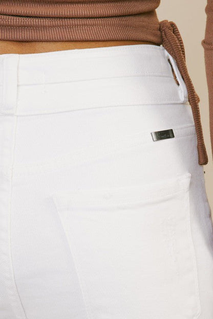 Lulu High Rise Slim Straight Jean - White