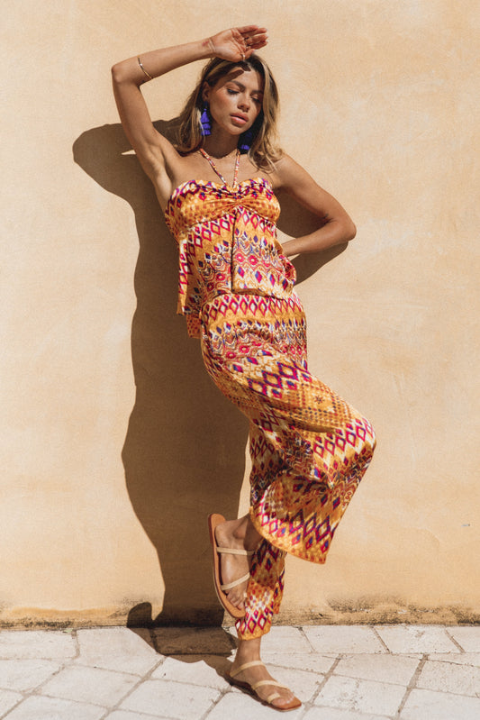 Marigold Wide Leg Pants - Tan