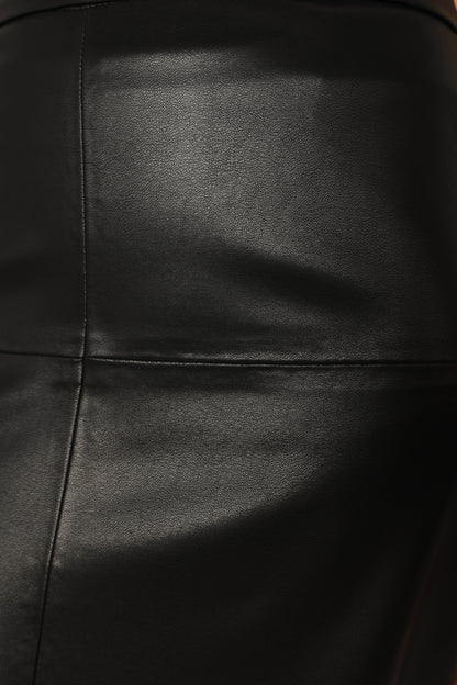 Miller Faux Leather Midi Skirt - Black