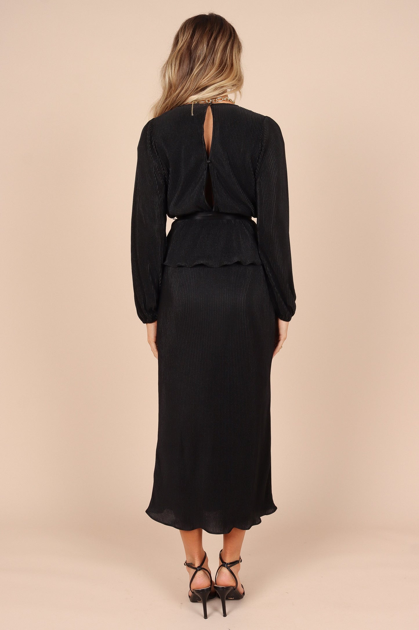 Minelli Pleat Midi Skirt - Black