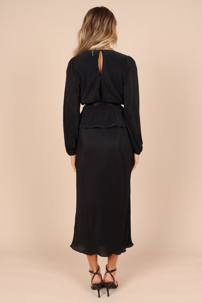 Minelli Pleat Midi Skirt - Black