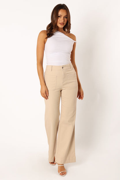 Nico Wide Leg Jean - Beige