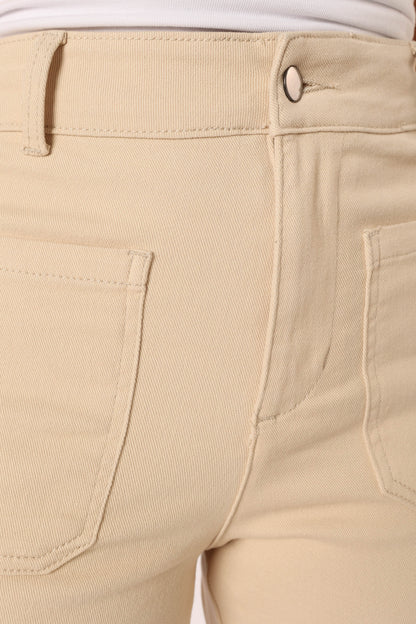 Nico Wide Leg Jean - Beige