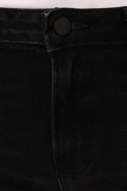 Rowan High Rise Straight Leg Jean - Washed Black