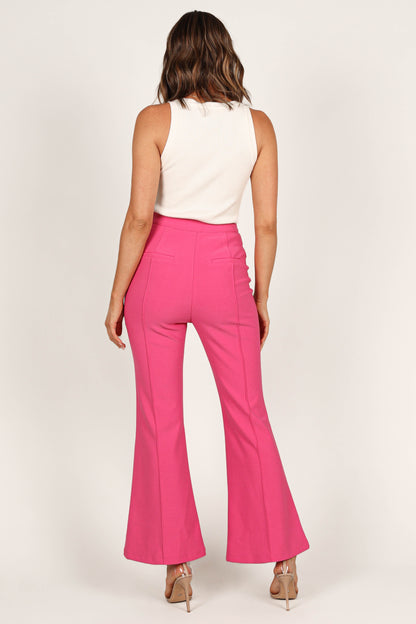 Rutherford Flared Ponte Pant - Fuchsia