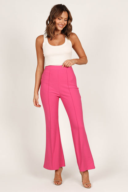 Rutherford Flared Ponte Pant - Fuchsia