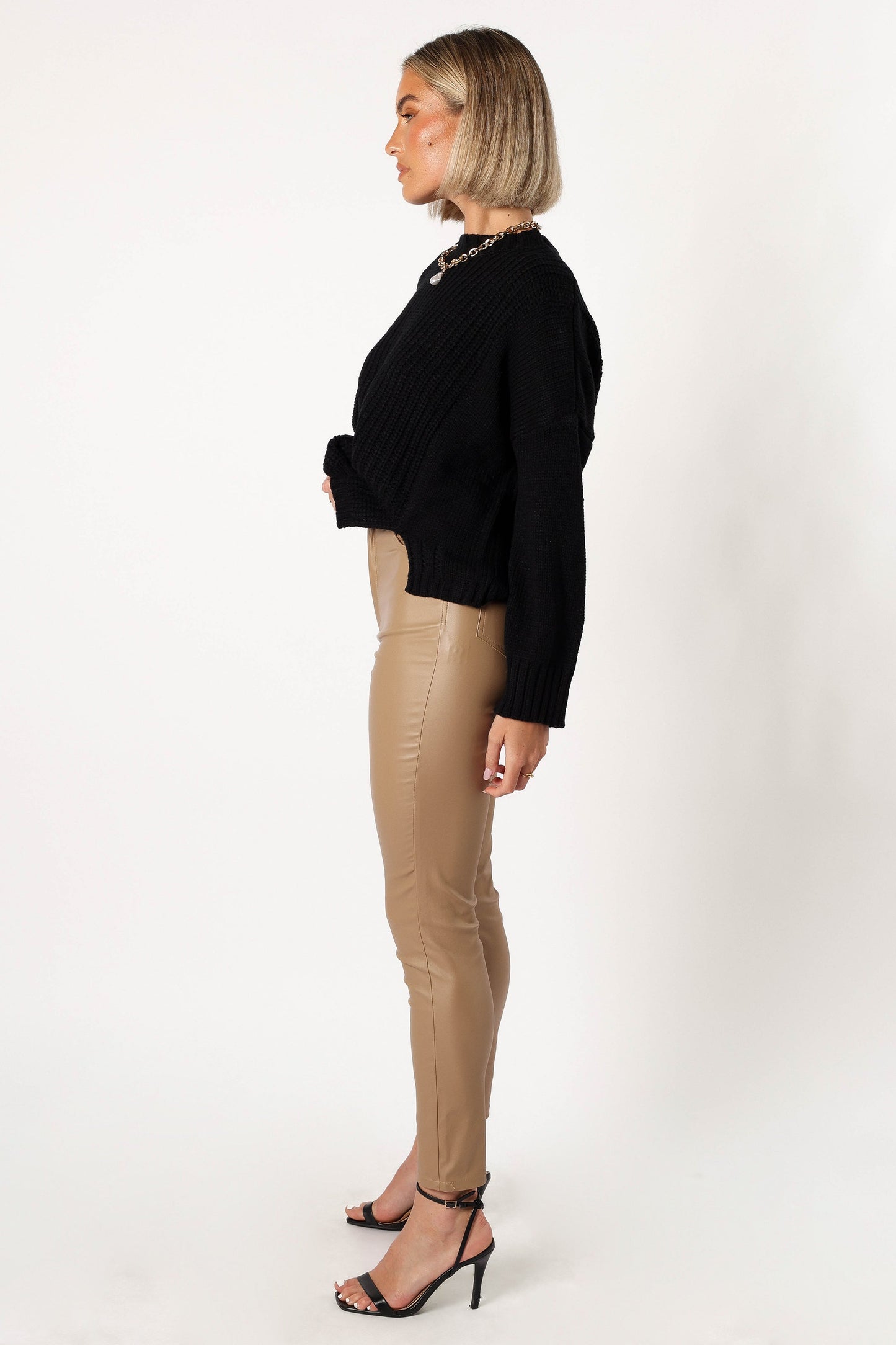 Sammie Vegan Leather Pants - Tan