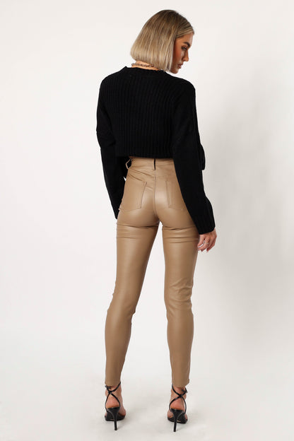 Sammie Vegan Leather Pants - Tan