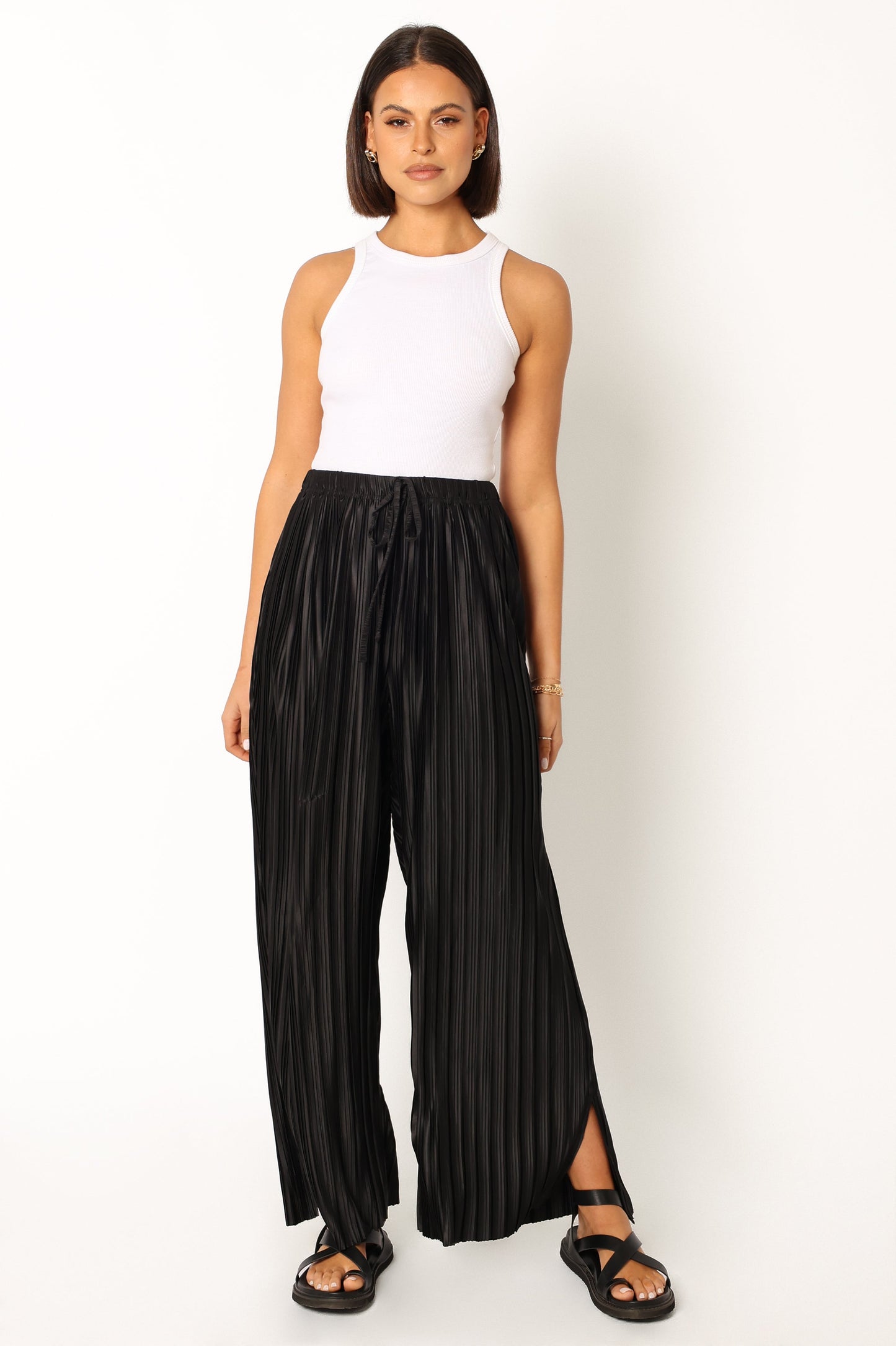 Sasha Pleated Pants - Black