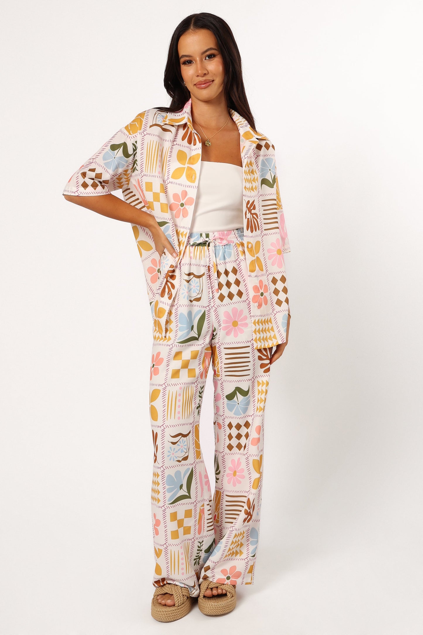 Shay Pant - White Multi