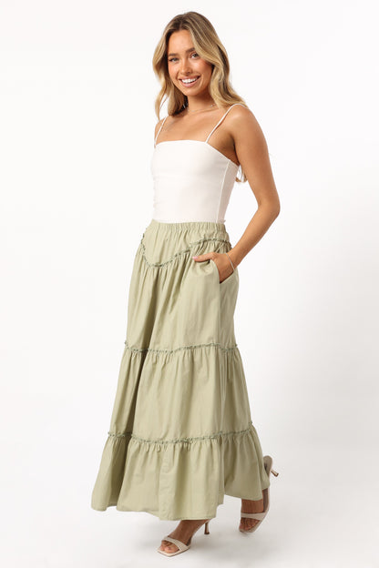 Somerset Midi Skirt - Pistachio