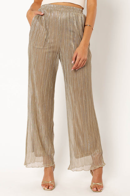 Walker Plisse Pants - Silver