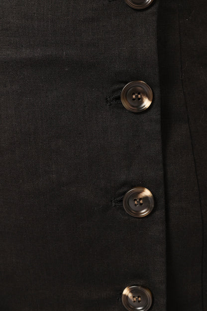 Allegra Linen Mini Dress - Black