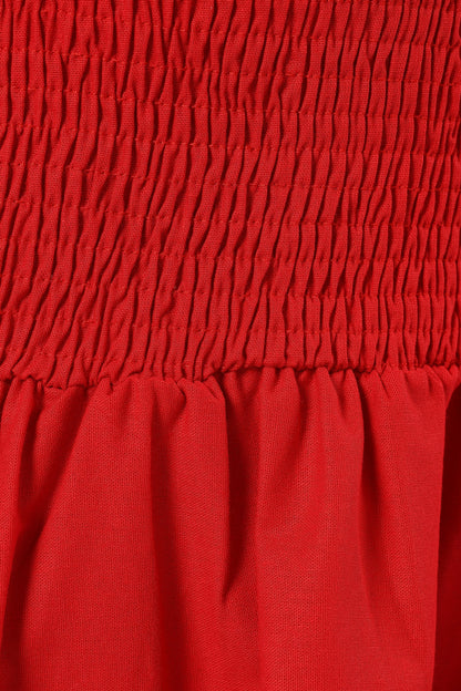 Allison One Shoulder Mini Dress - Red