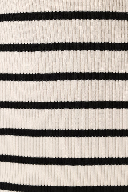 Ashyton Striped Midi Dress - White/Black