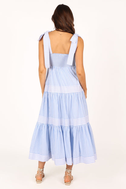 Bella Maxi Dress - Blue Stripe