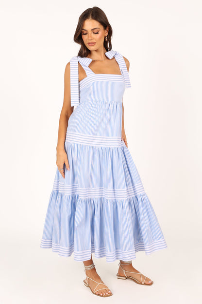 Bella Maxi Dress - Blue Stripe
