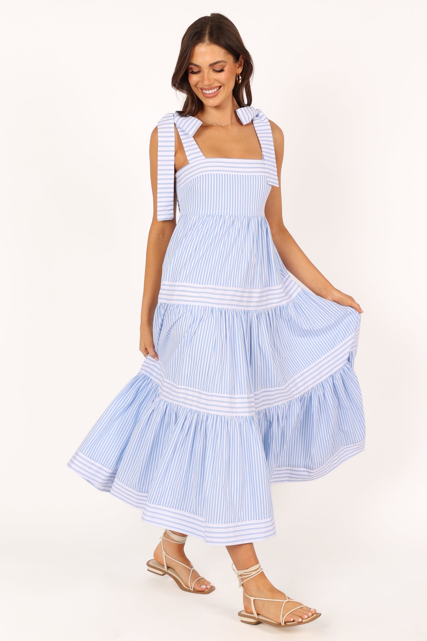Bella Maxi Dress - Blue Stripe