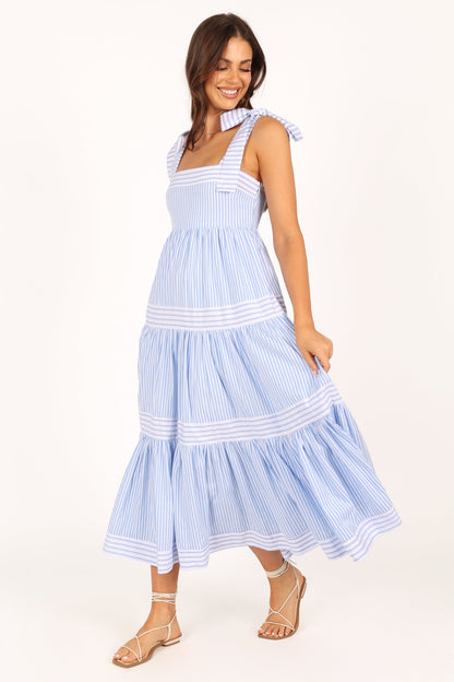 Bella Maxi Dress - Blue Stripe