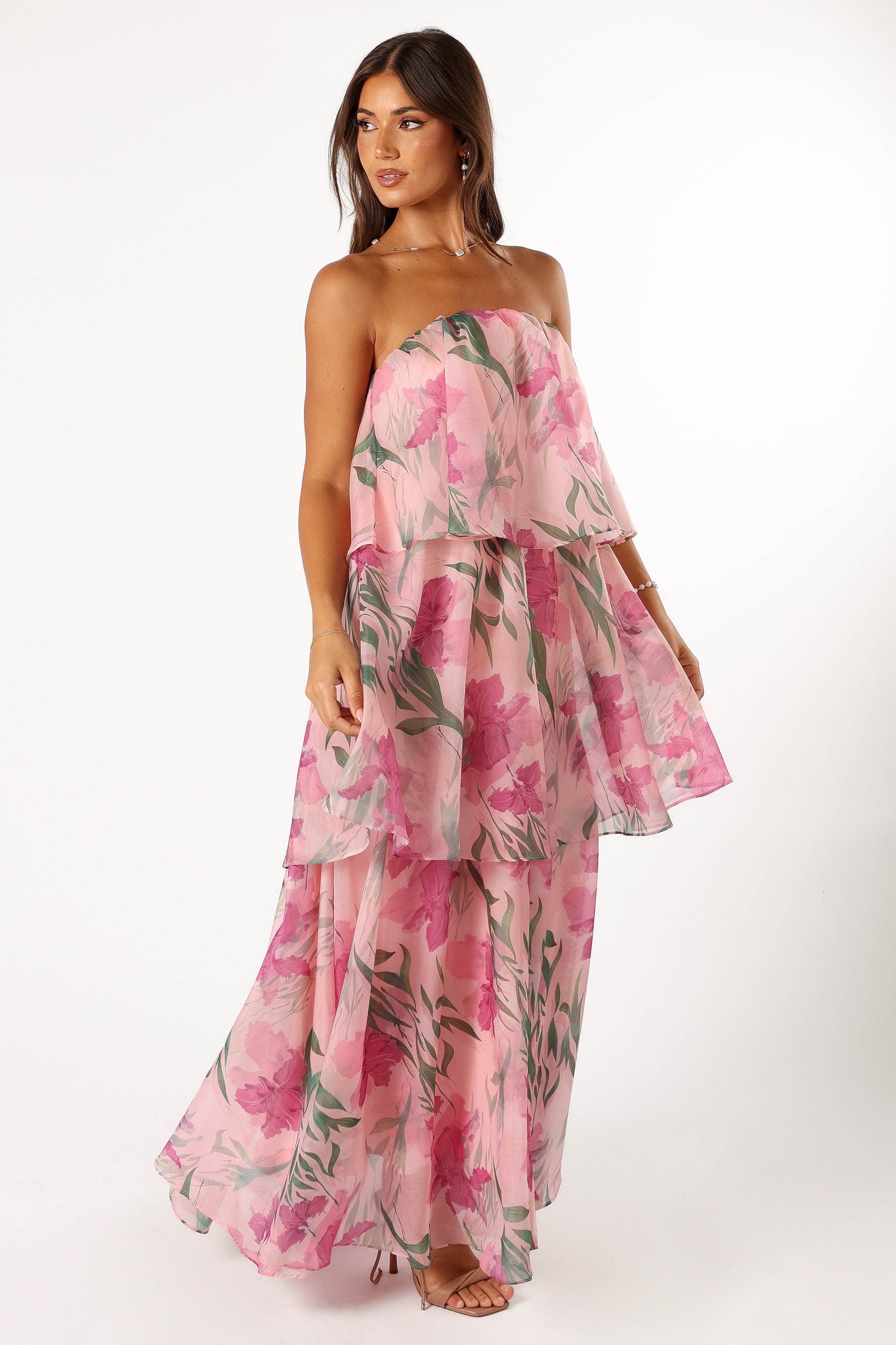 Bloom Strapless Maxi Dress - Pink Floral