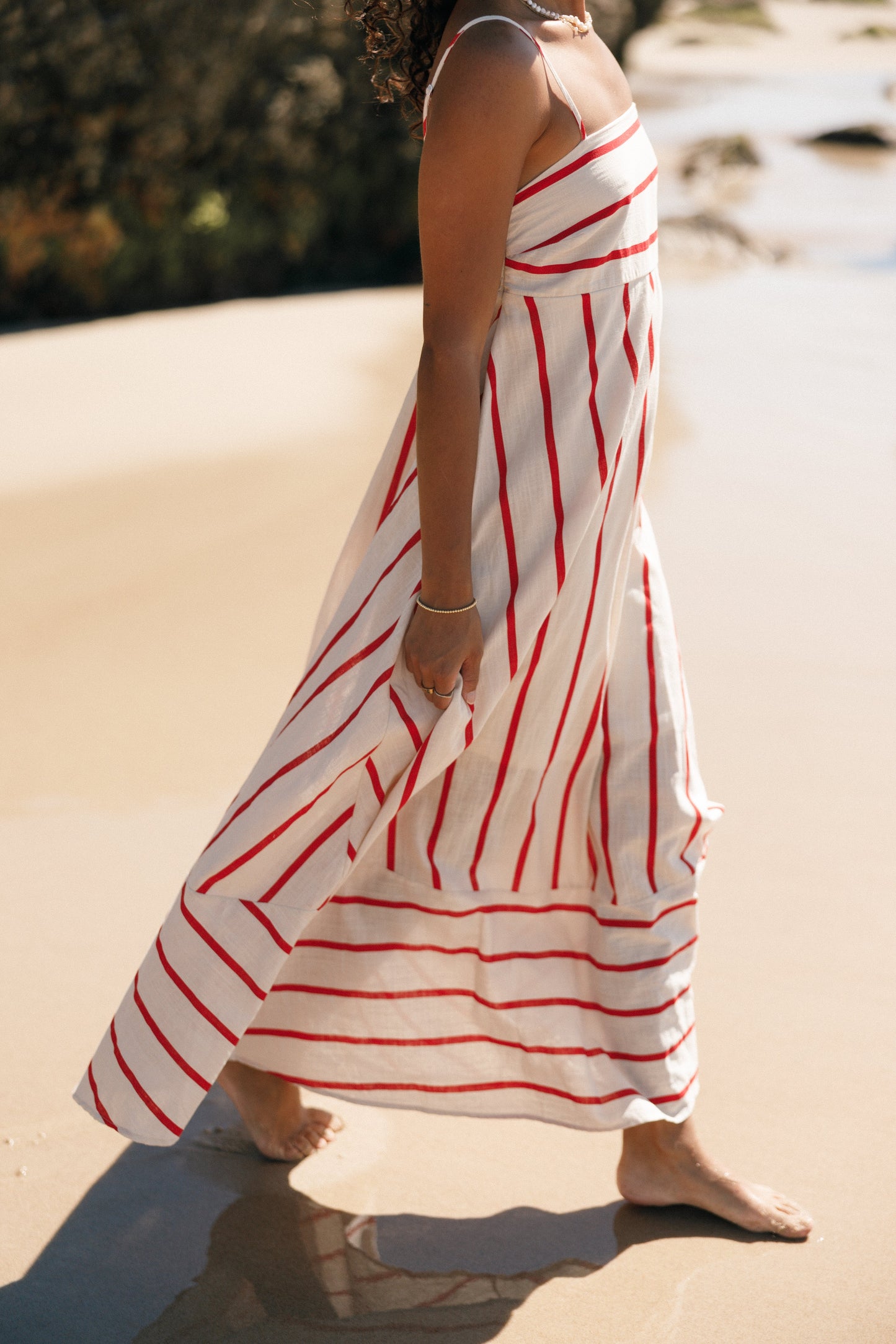 Brea Maxi Dress - Cream Stripe