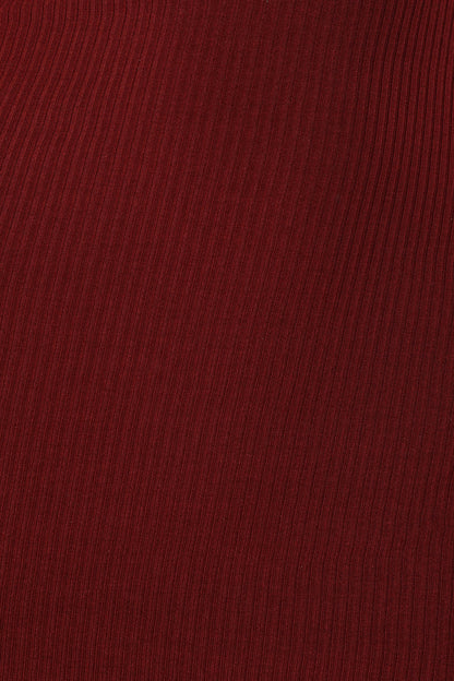 Cally Ruffle Sleeve Midi Dress - Wine