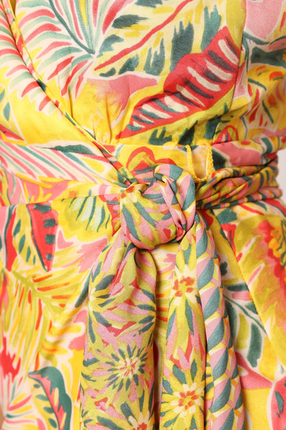Clement Wrap Midi Dress - Tropical