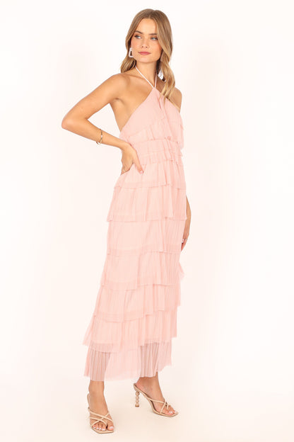 Colton Halterneck Maxi Dress - Pink