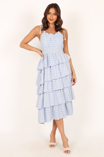 Cora Midi Dress - Blue