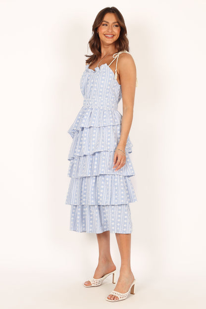 Cora Midi Dress - Blue