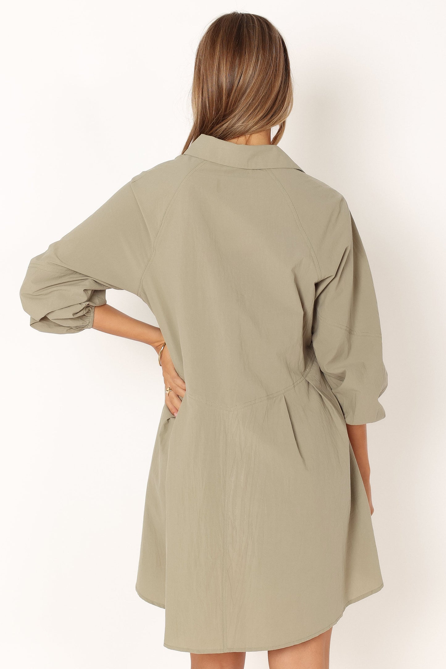 Criselle Long Sleeve Mini Dress - Khaki