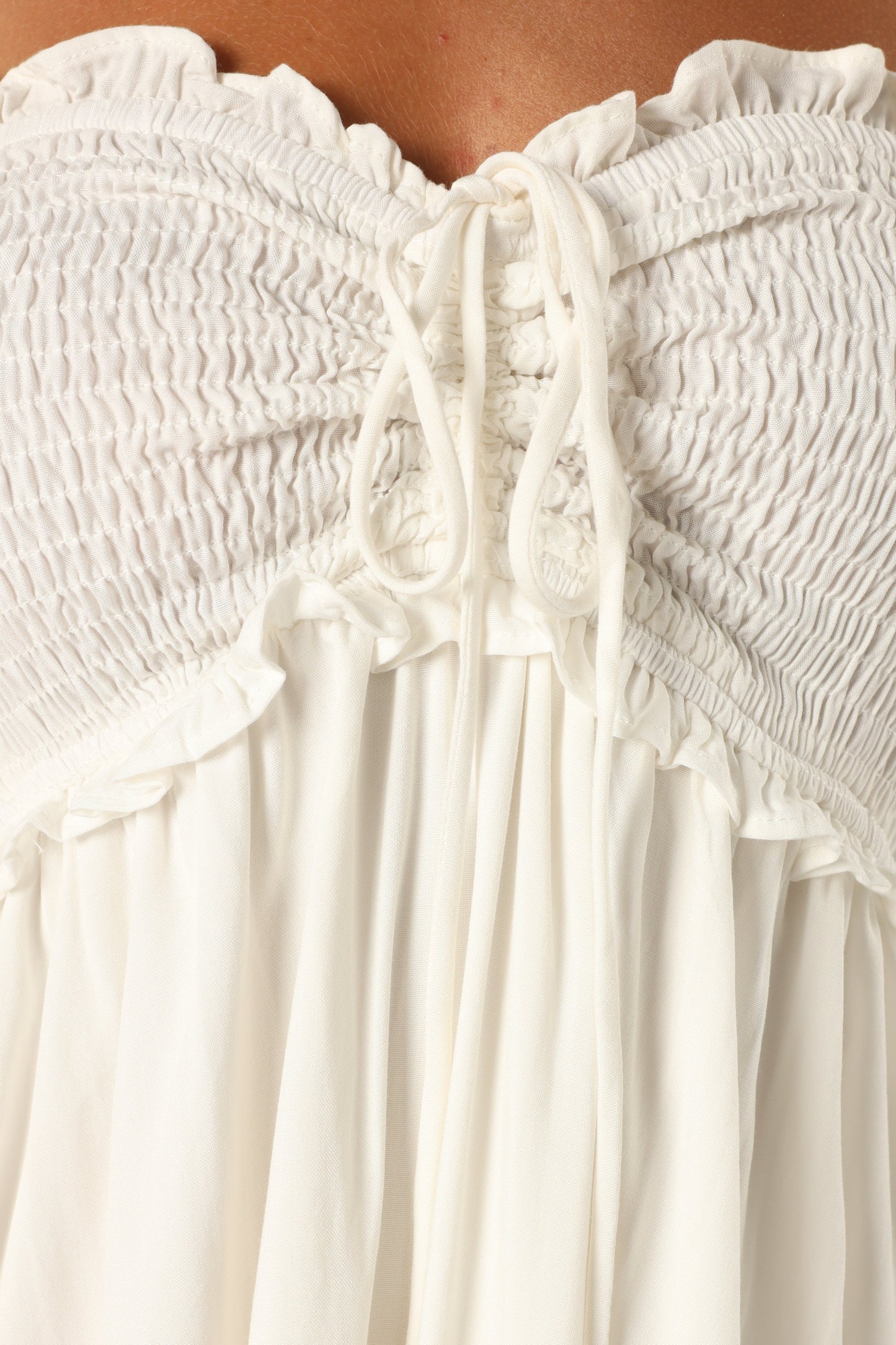 Dayton Strapless Midi Dress - White