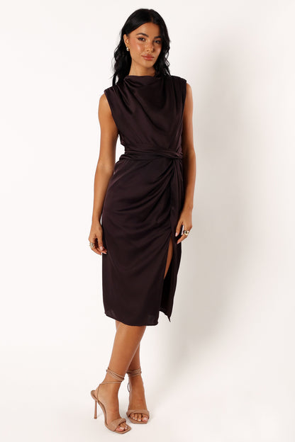 Dina Midi Dress - Black Coffee