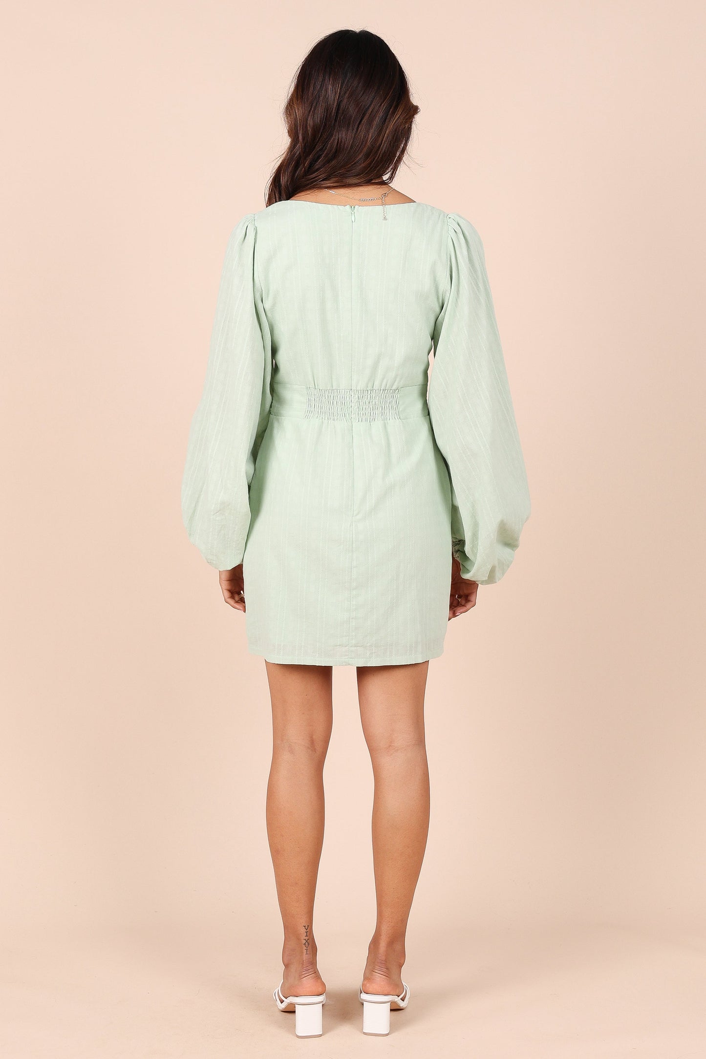 Emilina Long Sleeve Mini Dress - Sage